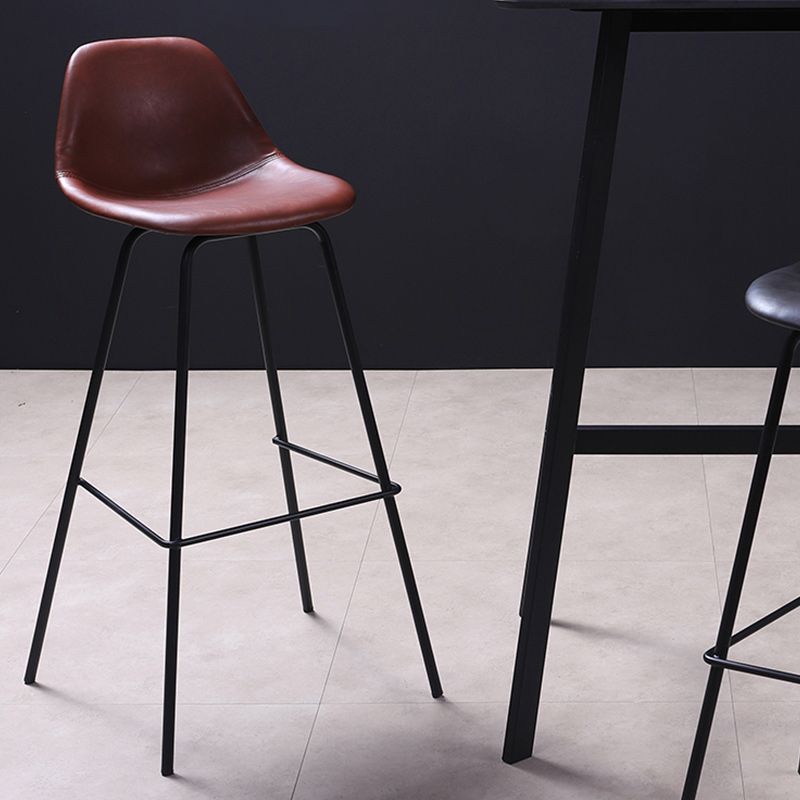 Contemporary Style Bar-stool Bucket Bar Stool with Metal Legs for Home Clearhalo 'Bar Furniture' 'Bar Stools' 'bar_stools' 'furn' 'furn_bar_stools' 'Furniture' 'Kitchen & Dining Furniture' 1200x1200_7dd92fd4-a45b-4809-bab6-dd5c6c8347e9