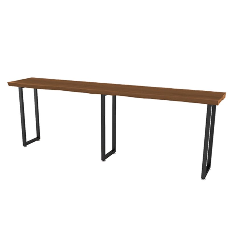 Rechteckiger Bartisch mit schwarzen Beinen und Metallsockel, Bistro-Bartisch für das Esszimmer