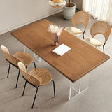 Simplicity Dinette Table Rectangle Solid Wood Dinner Table in Brown Clearhalo 'Dining Tables & Seating' 'Dining Tables' 'dining_table' 'furn' 'furn_dining_table' 'Furniture' 'Kitchen & Dining Furniture' 1200x1200_7ddac148-2d72-466a-80a1-c2b654118b89