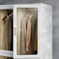 White Foldable Plastic Wardrobe Freestanding Wardrobe with Shelves