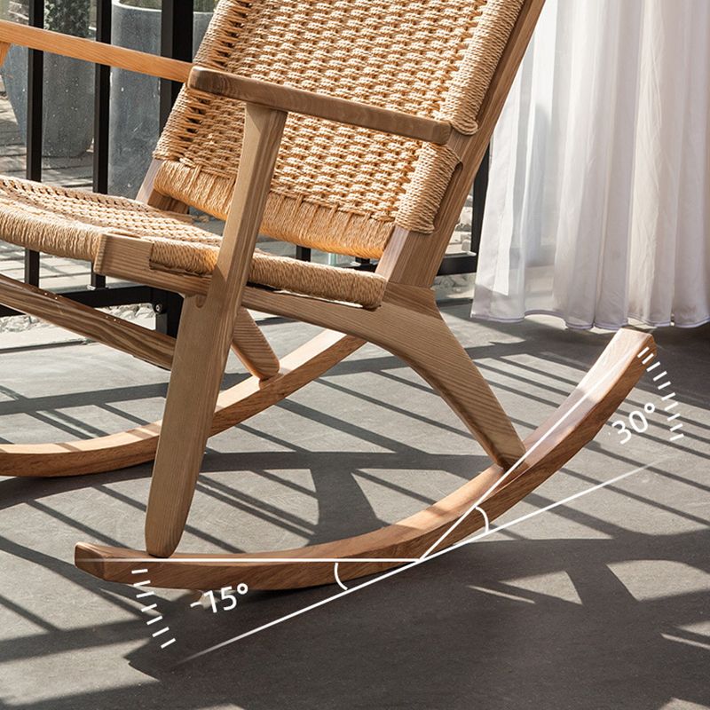 Modern Style Wood Base Rocking Chair Leisure Chaise Lazy Chair for Balcony Clearhalo 'Chairs & Seating' 'furn' 'furn_rocking_chairs' 'Furniture' 'Living Room Furniture' 'Rocking Chairs' 'rocking_chairs' 1200x1200_7ddc5e30-c9b3-4525-9a72-d46542332ebd