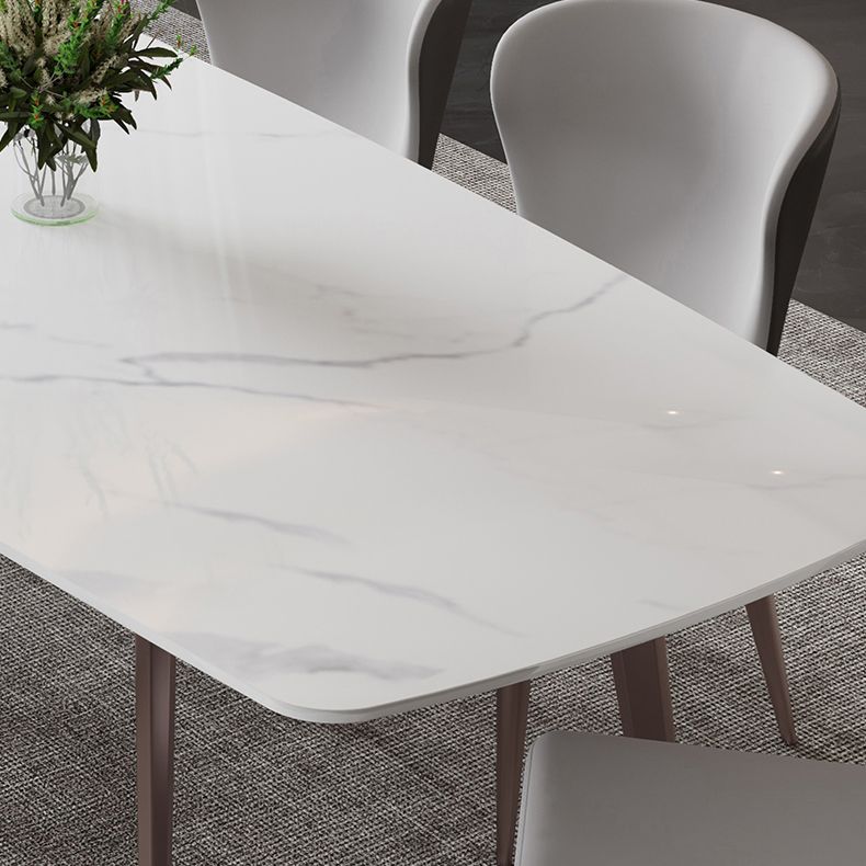Modern Scratch Resistant Dining Table Sintered Stone Rectangle Table with 4 Legs Base Clearhalo ' dining_table' 'Dining Tables & Seating' 'Dining Tables' 'Furniture' 'furniture_dining_table' 'Kitchen & Dining Furniture' 'kitchen&dining_furn' 'kitchen' 'kitchen_dining_table' 1200x1200_7ddd024d-429f-4c7d-b9ba-6cf002543971