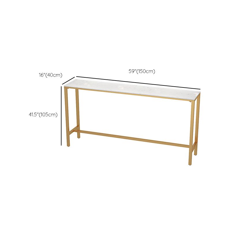 Faux Marble Bistro Bar Table Gold Frame Bar Table for Dining Room Clearhalo 'Bar Furniture' 'Bar Tables' 'bar_tables' 'furn' 'furn_bar_tables' 'Furniture' 'Kitchen & Dining Furniture' 1200x1200_7dde141b-9f14-48a6-95c0-0647bc459c2b