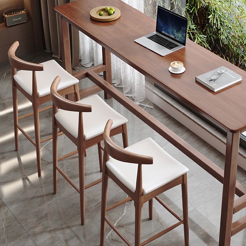 Contemporary Indoor Bar Dining Table Rectangle Wood Bar Stool Table Clearhalo 'Bar Furniture' 'Bar Tables' 'bar_tables' 'furn' 'furn_bar_tables' 'Furniture' 'Kitchen & Dining Furniture' 1200x1200_7dde40cb-ae02-4512-9bc2-339e573d960f