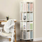 13.8" Wide Book Shelf Beige Stackable Bookcase Closed Back Vertical