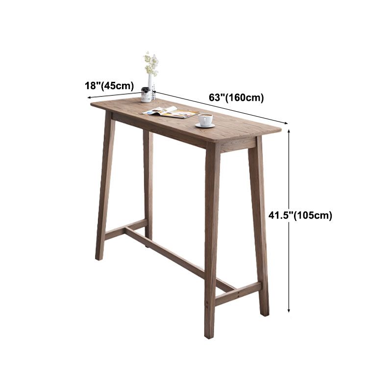 Industrial Style Natural Wood Bar Table Rectangle Top Indoor 41.34"H Bistro Table Clearhalo 'Bar Furniture' 'Bar Tables' 'bar_tables' 'furn' 'furn_bar_tables' 'Furniture' 'furniture_bar_tables' 'Kitchen & Dining Furniture' 'kitchen&dining_furn' 'kitchen' 1200x1200_7de04212-f7d9-40da-965b-614929720c30
