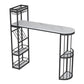 Stone Top Bistro Bar Table Rectangle Bar Table with Wine Rack