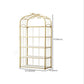 Glam Style Antique Finish Shelf Bookcase Metal Etagere Bookshelf with Shelves