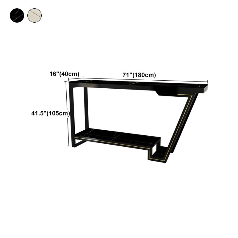 Rectangle Stone Top Bar Dining Table Traditional Luxury Bar Table with Trestle Base Clearhalo 'Bar Furniture' 'Bar Tables' 'bar_tables' 'furn' 'furn_bar_tables' 'Furniture' 'furniture_bar_tables' 'Kitchen & Dining Furniture' 1200x1200_7de1fad6-d856-43ed-83be-32918c884be4