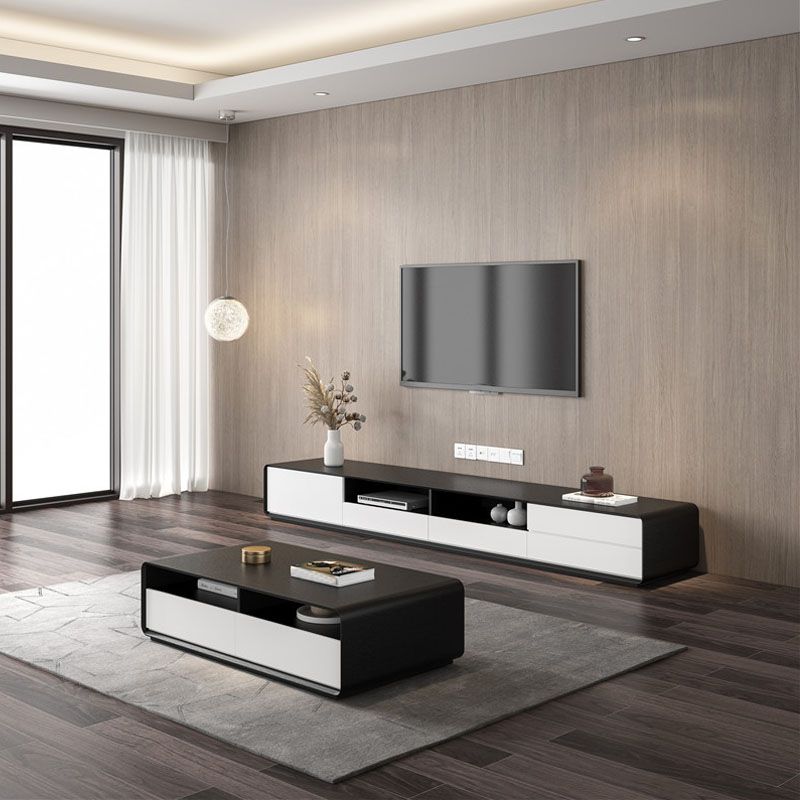 14.96" H Faux Wood TV Console 4-Drawer 1-Door Open Shelf TV Stand Clearhalo 'furn' 'furn_tv_stands_entertainment_centers' 'Furniture' 'Living Room Furniture' 'TV Stands & Entertainment Centers' 'TV Stands & Media Storage Furniture' 'tv_stands_entertainment_centers' 1200x1200_7de2287b-d9ae-4e47-9e89-d0ccc70e9aa3