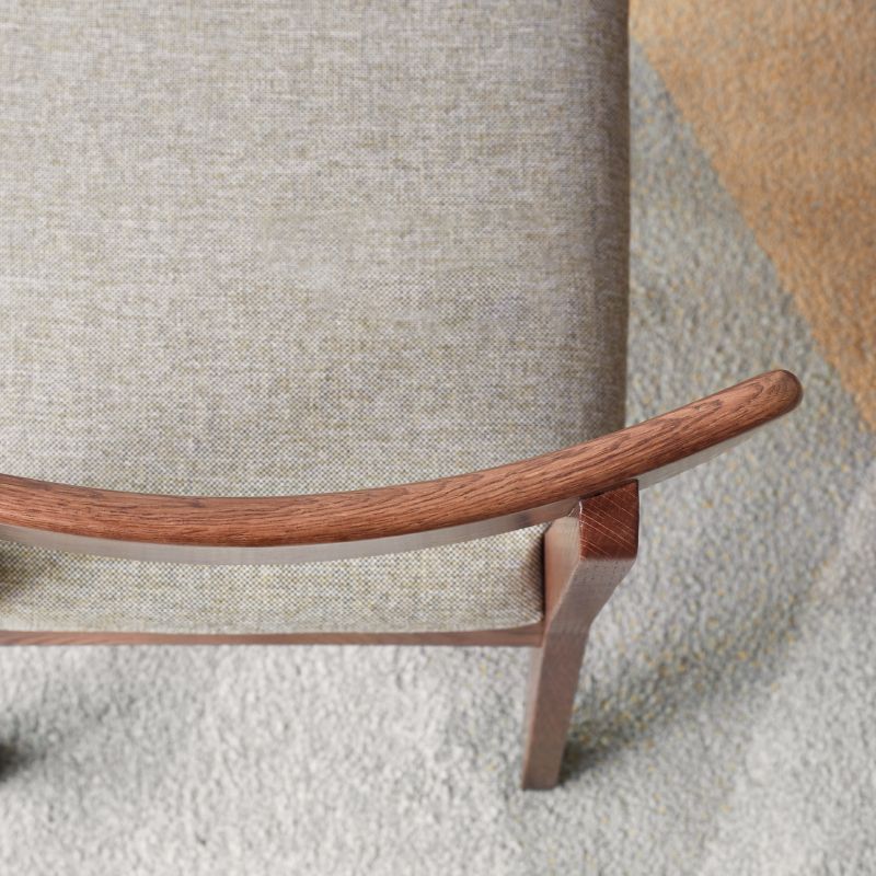 Eigentijdse gestoffeerde armloze stoel, indoor eiken eetstoel