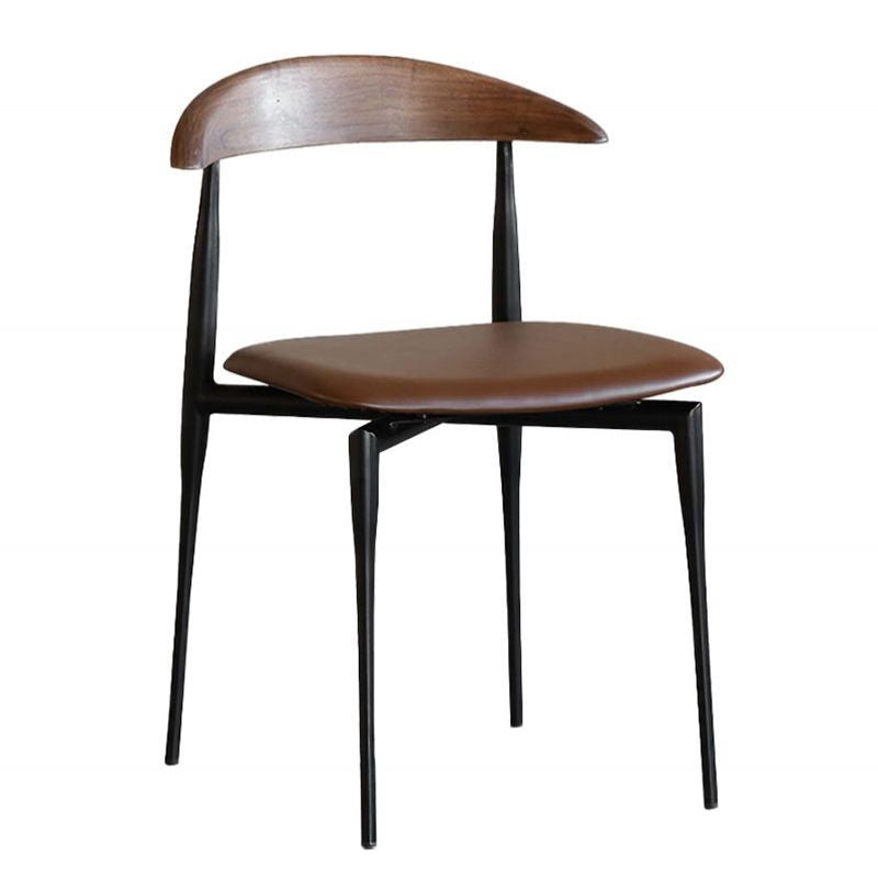 Industrial Design Armless Open Back Side Chairs Faux Leather Dining Chairs Clearhalo ' kitchen&dining_furn' 'Dining Chairs' 'Dining Tables & Seating' 'dining_chair' 'furn' 'furn_dining_chair' 'Furniture' 'furniture_dining_chair' 'Kitchen & Dining Furniture' 'kitchen' 1200x1200_7de33279-4a88-4a8c-858e-e5f30560260a