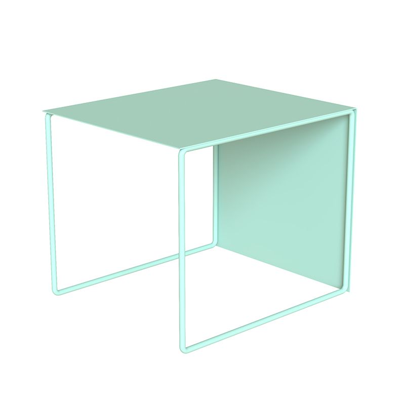 Mesa de centro individual rectangular con estructura de metal moderna Mid-Century
