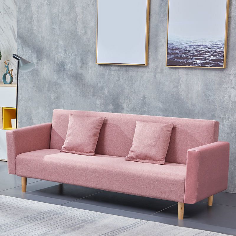 Cotton Blend Loose Back Square Arm Slipcovered Convertible Sofa Bed for Apartment Clearhalo 'furn' 'furn_sofas' 'Furniture' 'Living Room Furniture' 'Sofa' 'sofas' 1200x1200_7de408c9-86f1-4cdb-8117-642ca28bd138