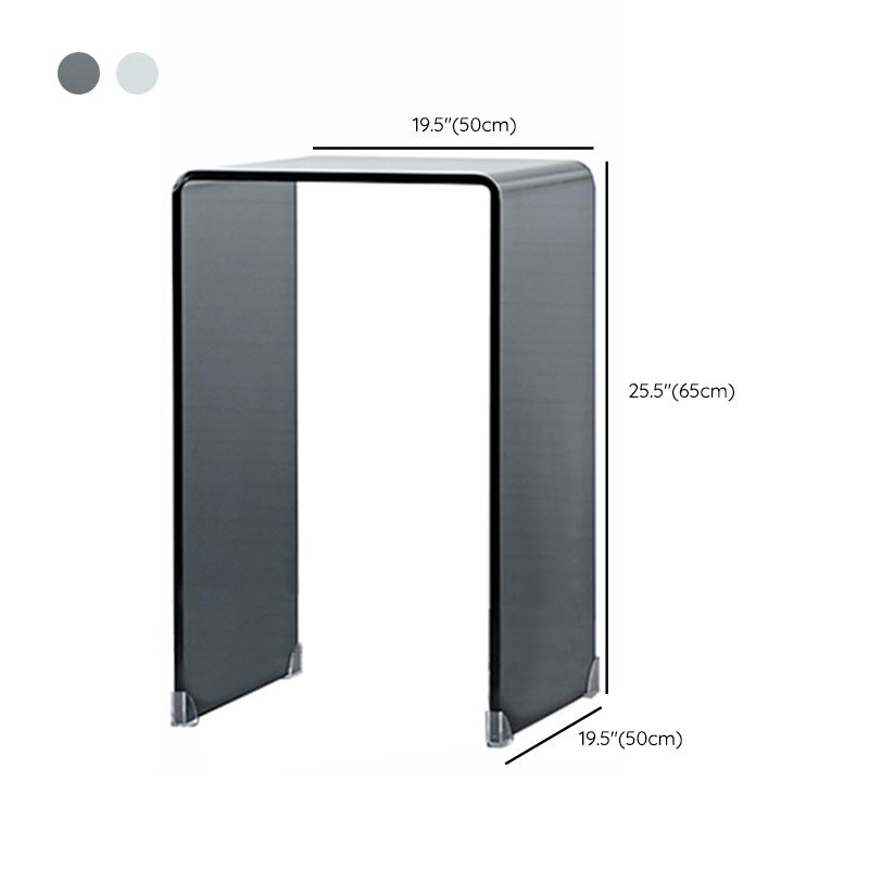 Mesa de trineo de vidrio moderno mesa de esquina cuadrada minimalista de esquina cuadrada