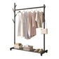 Classic Solid Color Coat Rack Free Standing Clothes Hanger with Storage Shelving