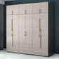 Engineered Wood Wardrobe Closet with Shelves Modern Wardrobe Cabinet
