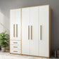 Contemporary White Storage Cabinet for Bedroom Manufactured Wood Hinged Door Cabinet