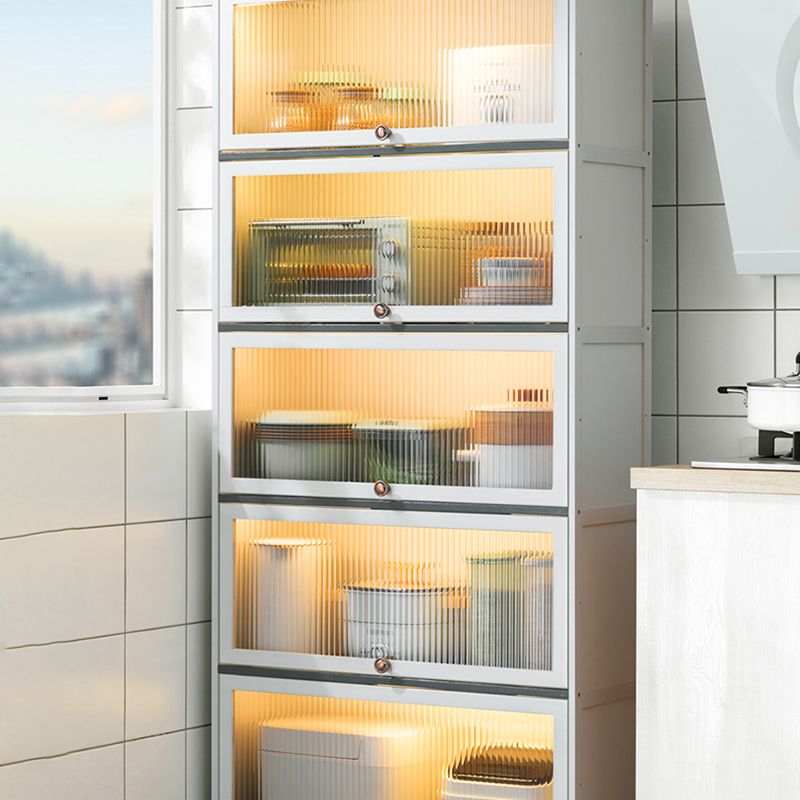 Server buffet di bambù bianco con porte di vetro moderno server da pranzo moderno