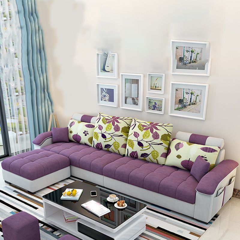 Modern L-Shape Sectionals 31.5"H High Back Sofa with Storage Clearhalo 'furn' 'furn_sectionals' 'Furniture' 'furniture_sectionals' 'Living Room Furniture' 'Sectionals' 1200x1200_7dea6157-9188-49c3-9946-fc5f339d457c