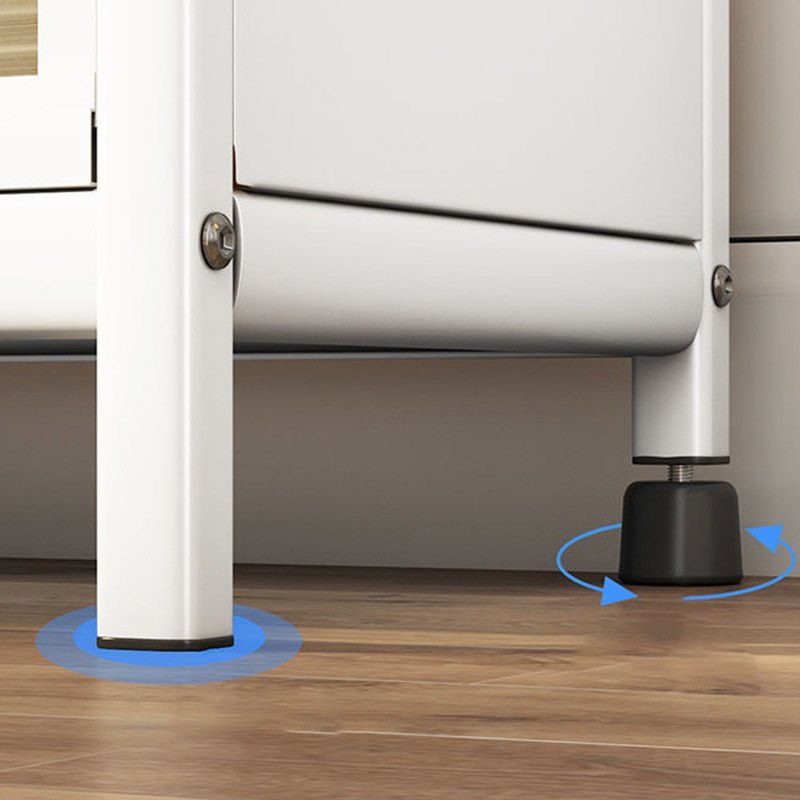 Sideboard in stile glam Sideboard in acciaio bianco in acciaio senza luci a LED