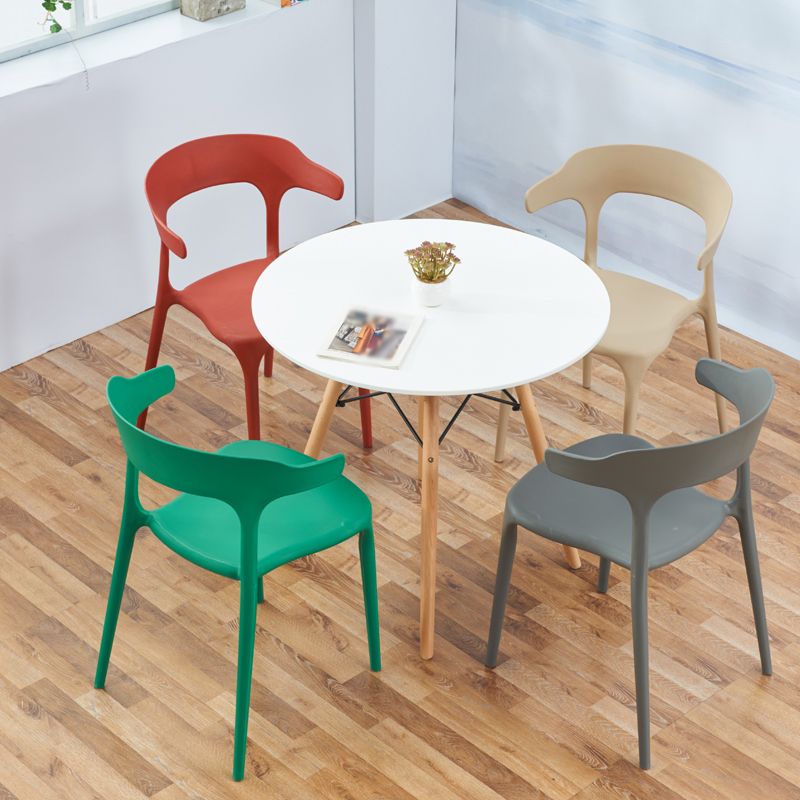 Plastic Scandinavian Dining Arm Chairs Open Back Indoor Dining Armchairs Clearhalo ' kitchen&dining_furn' 'Dining Chairs' 'Dining Tables & Seating' 'dining_chair' 'furn' 'furn_dining_chair' 'Furniture' 'furniture_dining_chair' 'Kitchen & Dining Furniture' 'kitchen' 1200x1200_7dec1b6c-c69f-4fef-93c6-a0dc4f7d71df