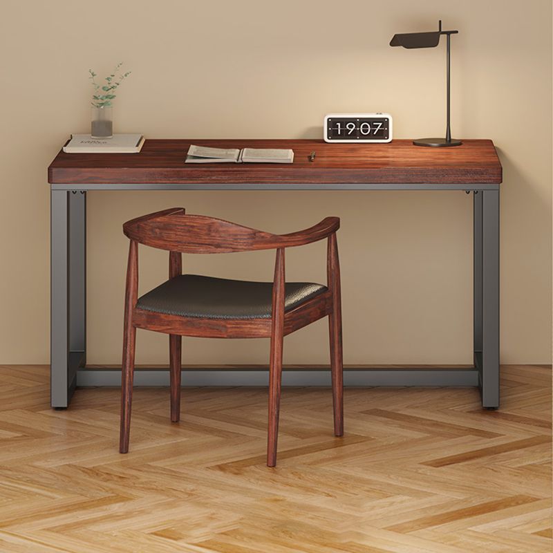 Industrial Rectangular Home Office Desk Solid Wood Writing Desk with Metal Legs Clearhalo 'furn' 'furn_office_desk' 'Furniture' 'Office Desks' 'Office Furniture' 'office_desk' 1200x1200_7ded1035-4989-469c-99e2-3b7bd25020af