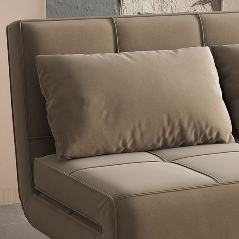 Glam Cushion Back Sleeper Sofa Solid Color Armless Sofa Bed with Pillows Clearhalo 'furn' 'furn_futons' 'Furniture' 'Futons & Daybeds' 'Futons' 'Living Room Furniture' 1200x1200_7dee4ac5-9b91-48eb-95f7-7c6734aa490c
