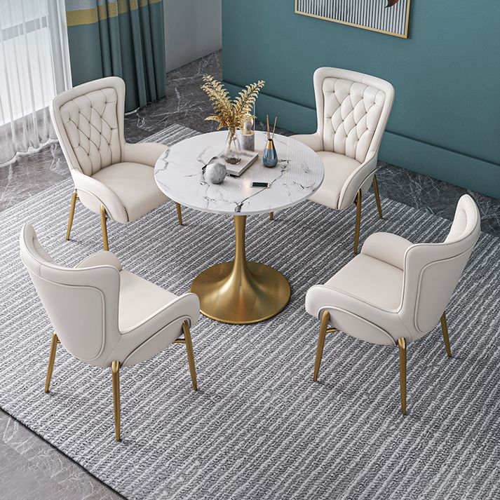 Round Shape Modern Dining Table White Sintered Stone Fixed Table with Tulip Base Clearhalo ' dining_table' 'Dining Tables & Seating' 'Dining Tables' 'furn' 'furn_dining_table' 'Furniture' 'furniture_dining_table' 'Kitchen & Dining Furniture' 'kitchen&dining_furn' 'kitchen' 'kitchen_dining_table' 1200x1200_7dee8733-37e9-46a8-8ba0-3a686c4755d4