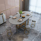 Modern Style Dining Table Sintered Stone Drop-Leaf Dining Table with Gold Frame Clearhalo ' dining_table' 'Dining Tables & Seating' 'Dining Tables' 'furn' 'furn_dining_table' 'Furniture' 'furniture_dining_table' 'Kitchen & Dining Furniture' 'kitchen&dining_furn' 'kitchen' 'kitchen_dining_table' 1200x1200_7df0ebad-c47f-44f5-b69e-c0d3fbc71f77