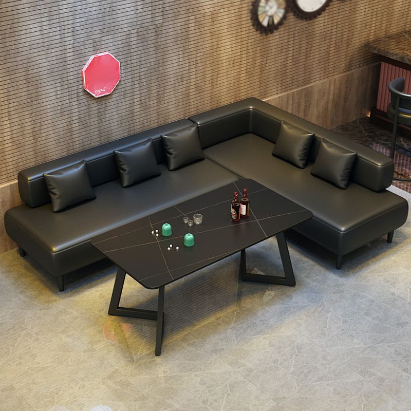 Industrial Sintered Stone Dinner Room Kitchen Table Black Table with Black Frame for Dining Room Clearhalo ' dining_table' 'Dining Tables & Seating' 'Dining Tables' 'furn' 'furn_dining_table' 'Furniture' 'furniture_dining_table' 'Kitchen & Dining Furniture' 'kitchen&dining_furn' 'kitchen' 'kitchen_dining_table' 1200x1200_7df104bb-99b7-4e61-b76f-0cba29ca25bf