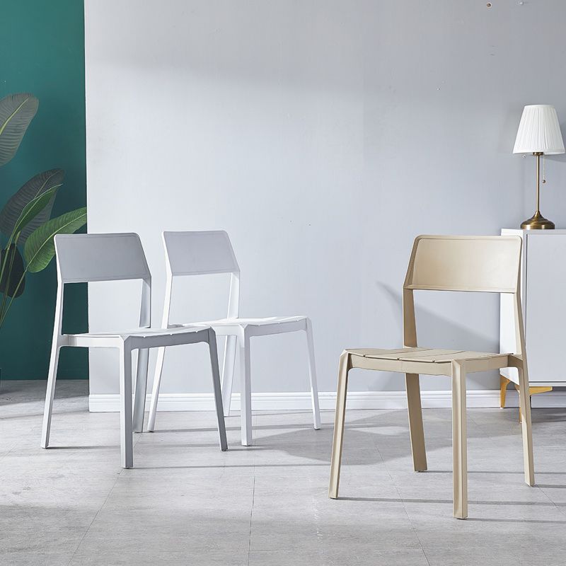 Scandinavian Open Back Side Chair Matte Finish Plastic Dining Chair for Home Clearhalo ' kitchen&dining_furn' 'Dining Chairs' 'Dining Tables & Seating' 'dining_chair' 'furn' 'furn_dining_chair' 'Furniture' 'furniture_dining_chair' 'Kitchen & Dining Furniture' 'kitchen' 1200x1200_7df14661-d839-495a-ac09-46dba5483115