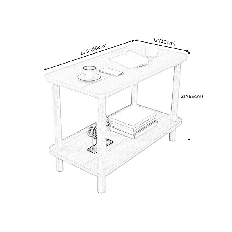 Double Tier End Table with Shelf Modern Sofa Side Table for Living Room Clearhalo 'Coffee & Accent Tables' 'End & Side Tables' 'end_side_table' 'Furniture' 'furniture_end_side_table' 'Living Room Furniture' 1200x1200_7df1dae0-becb-4192-b019-31408403c85c