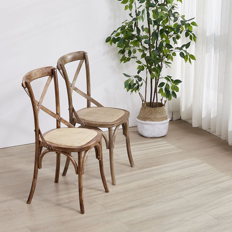 Traditional Wood Kitchen Dining Room Chair Cross Back Side Chair Clearhalo 'Dining Chairs' 'Dining Tables & Seating' 'dining_chair' 'furn' 'furn_dining_chair' 'Furniture' 'furniture_dining_chair' 'Kitchen & Dining Furniture' 1200x1200_7df1fc6c-007e-41d2-a760-a130e22fbfae