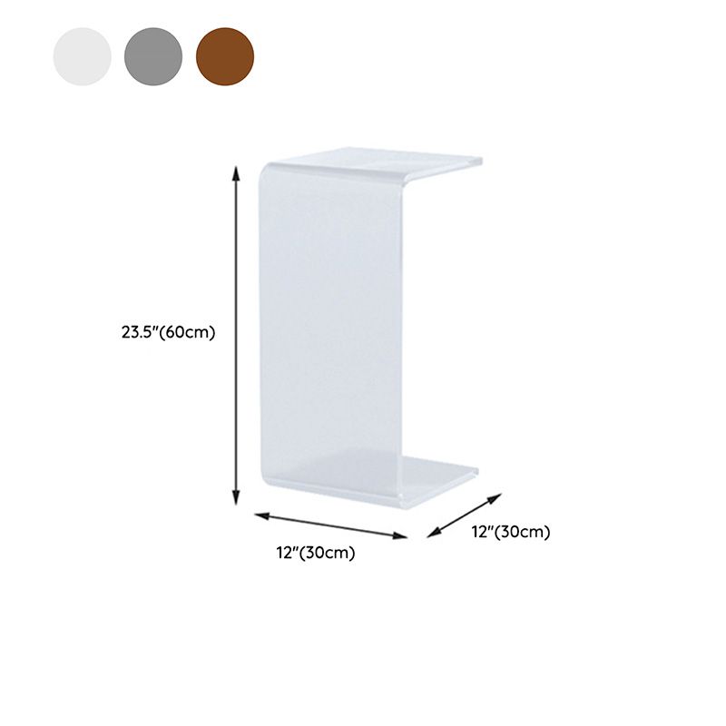 Modern Acrylic End Side Table Square Corner Table for Living Room