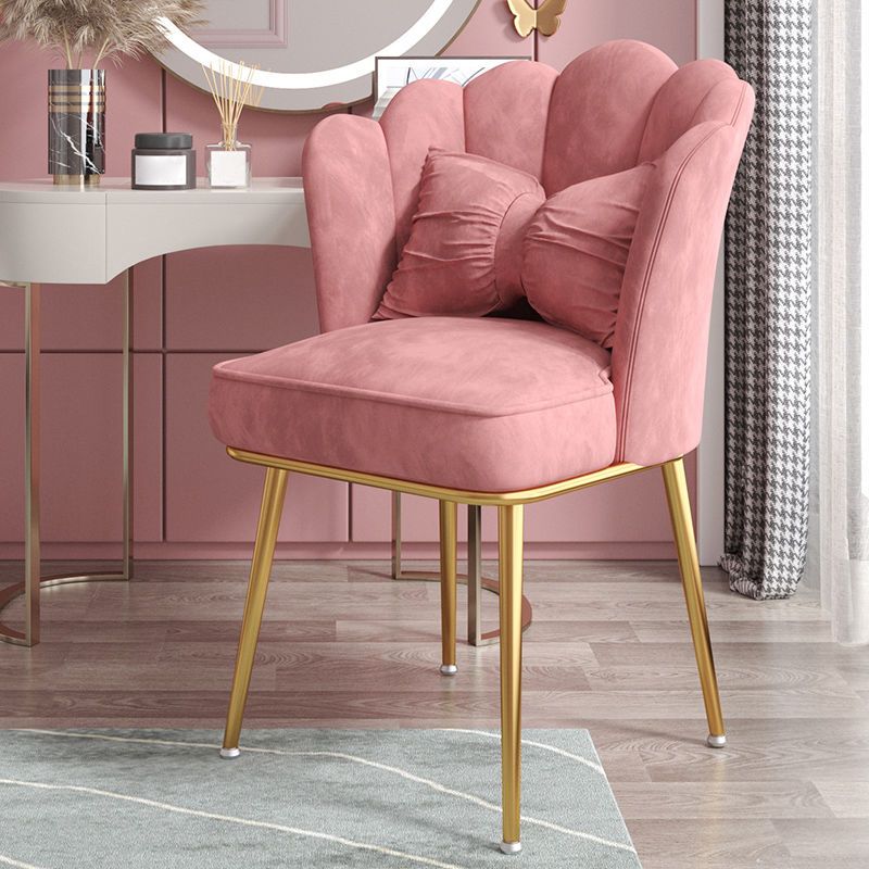 Glam Dining Room Chair 21'' Wide Solid Back Chair with 4 Metal Legs for Home Clearhalo ' kitchen&dining_furn' 'Dining Chairs' 'Dining Tables & Seating' 'dining_chair' 'furn' 'furn_dining_chair' 'Furniture' 'furniture_dining_chair' 'Kitchen & Dining Furniture' 'kitchen' 1200x1200_7df6500f-bc78-4bf4-8bb2-2c17b3f15a7b