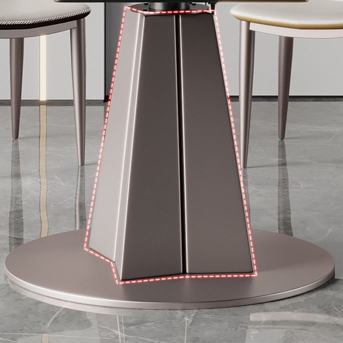 Modern Style Dining Round Table Sintered Stone Table with Metal Legs for Home Clearhalo 'Dining Tables & Seating' 'Dining Tables' 'dining_table' 'furn' 'furn_dining_table' 'Furniture' 'Kitchen & Dining Furniture' 1200x1200_7df65c38-4704-4a41-a3a3-ccf8f844a9e9