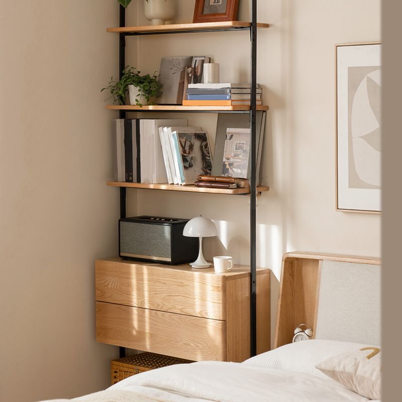 Display soggiorno industriale Multi-shelf montato a parete in naturale
