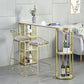 Marble Indoor Glam Bar Dining Table Gold Iron Double Pedestal Bistro Table with Shelve Clearhalo 'Bar Furniture' 'Bar Tables' 'bar_tables' 'furn' 'furn_bar_tables' 'Furniture' 'furniture_bar_tables' 'Kitchen & Dining Furniture' 'kitchen&dining_furn' 'kitchen' 1200x1200_7df7b8f0-f9b0-4422-b5cb-33f543b2e615