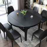 Modern Stone Scalable Dining Table Solid Wood Leg for Dining Room Clearhalo 'Dining Tables & Seating' 'Dining Tables' 'dining_table' 'furn' 'furn_dining_table' 'Furniture' 'Kitchen & Dining Furniture' 1200x1200_7df7f0e6-4786-4929-ac21-8d5bd3feb416