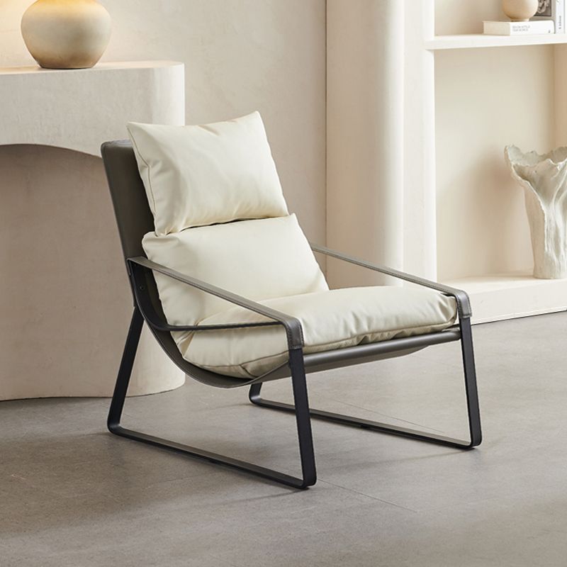 Modern 35.43" Wide Sewn Pillow Back Sponge Metal Frame Arm Chair Clearhalo 'Accent Chairs' 'accent_chairs' 'Chairs & Seating' 'furn' 'furn_accent_chairs' 'Furniture' 'Living Room Furniture' 1200x1200_7df96b03-85ff-442b-8845-2eb6f9eaf77f
