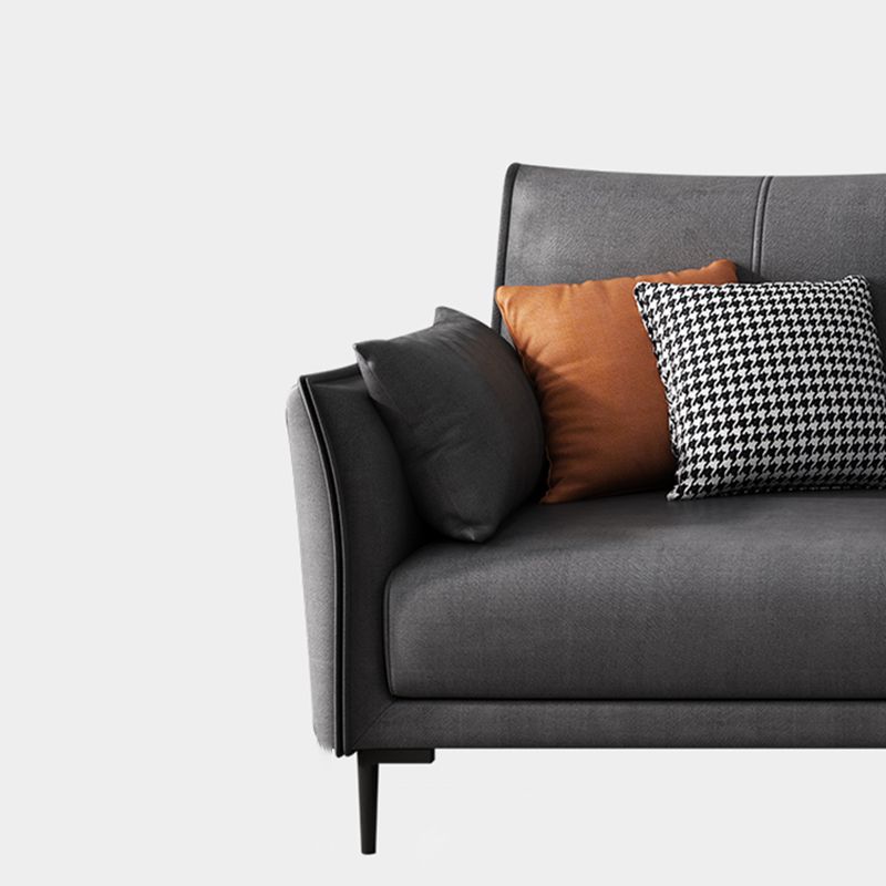 Stain-Resistant Faux Leather Couch Living Room Flared Arm Sofa with Pillow Back Clearhalo 'furn' 'furn_sofas' 'Furniture' 'furniture_sofas' 'Living Room Furniture' 'Sofa' 'sofas' 1200x1200_7dfb8261-76e9-44a9-8360-b290929c6693