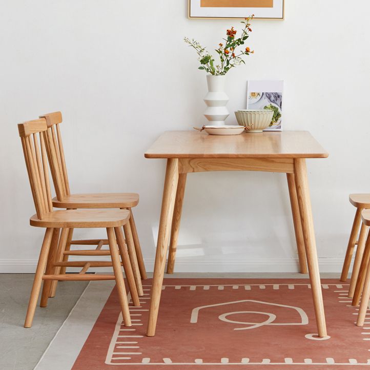 Contemporary Dining Table Oak Solid Wood Table with 4 Legs for Kitchen Dinner Dining Room Clearhalo ' dining_table' 'Dining Tables & Seating' 'Dining Tables' 'furn' 'furn_dining_table' 'Furniture' 'furniture_dining_table' 'Kitchen & Dining Furniture' 'kitchen&dining_furn' 'kitchen' 'kitchen_dining_table' 1200x1200_7dfd863a-94e7-4558-8a7e-9b976203fb2d