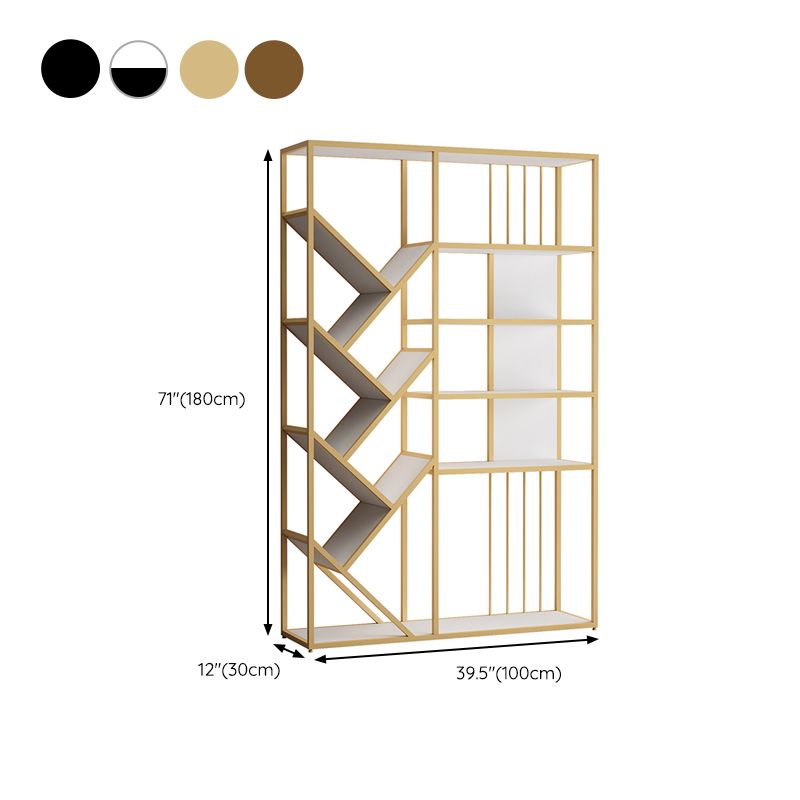 Glam Metal Bookshelf Standard Open Back Bookcase with Shelves