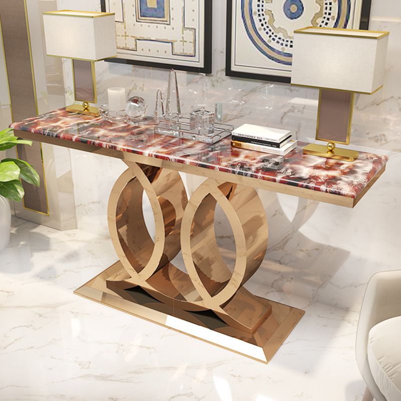 Tavolo console in marmo glam rettangolo 16 "w tavolo accento per sala