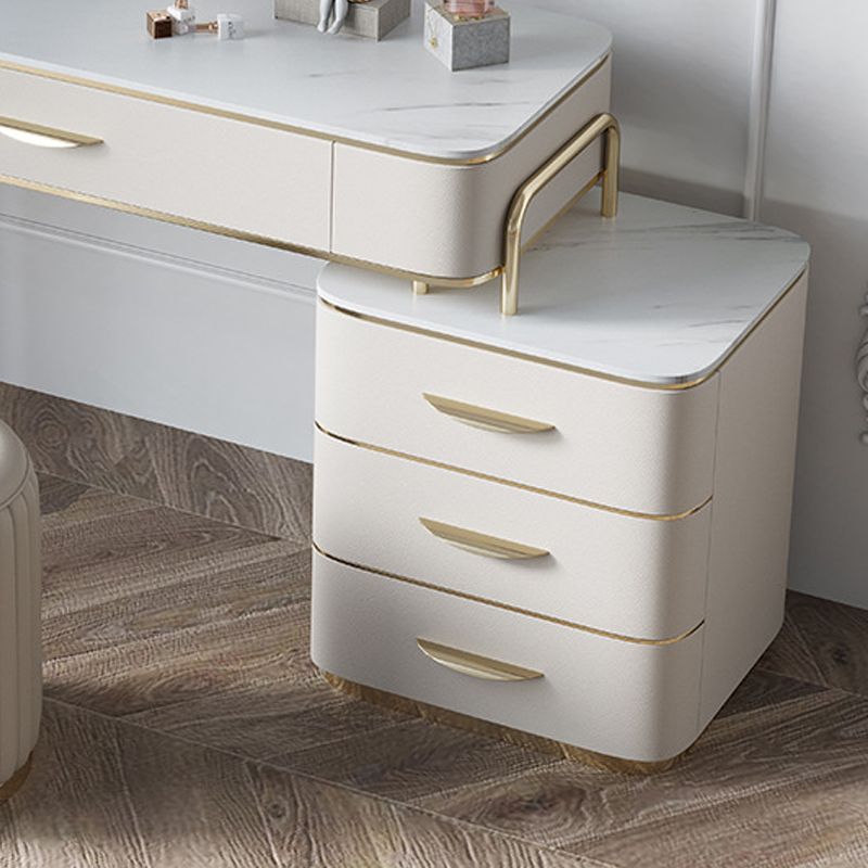 17,71 "Vanity di vanità per trucco largo set di vanità in legno bianco con 4 cassetti