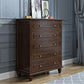 Coffre d'accent contemporain avec 5 tiroirs et pieds de chignon en bois massif