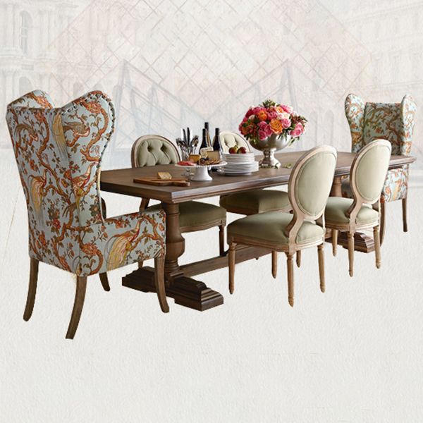 Mid-Century Modern Dining Table Rectangle Wooden Trestle Base Kitchen Table Clearhalo 'Dining Tables & Seating' 'Dining Tables' 'dining_table' 'furn' 'furn_dining_table' 'Furniture' 'Kitchen & Dining Furniture' 1200x1200_7dfe89f7-73d9-4fd3-a092-59fb36ae63e4