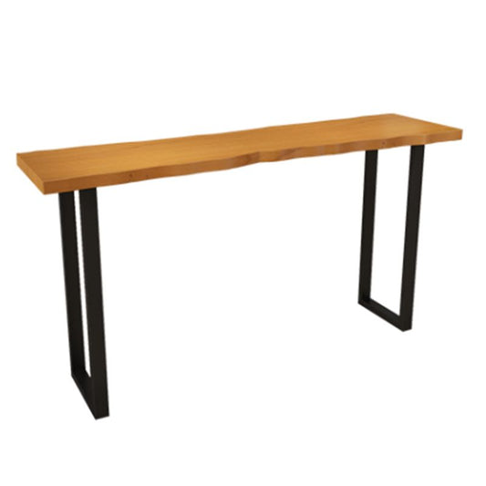 Rectangle Pine Wood Top Bar Table Industrial Bar Table with Double Pedestal Clearhalo 'Bar Furniture' 'Bar Tables' 'bar_tables' 'furn' 'furn_bar_tables' 'Furniture' 'Kitchen & Dining Furniture' 1200x1200_7e015320-e491-46cb-bb91-430fb0f25beb