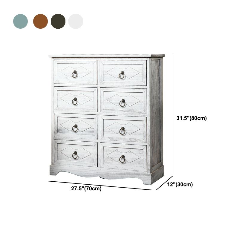 Commode en bois massif de 12 "d commode de rangement traditionnel avec tiroirs